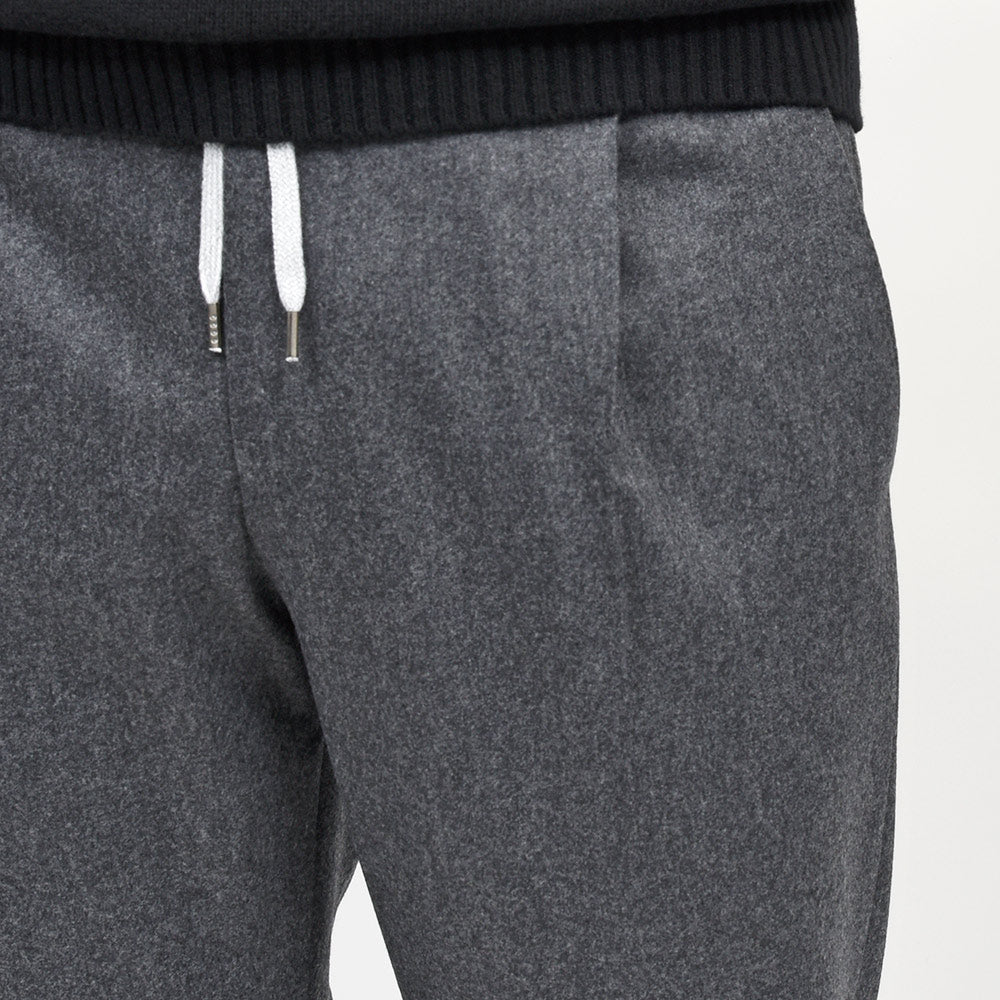 PT TORINO（ピーティー トリノ）<br>ヴァージンウールカシミヤストレッチ ライトフランネル 1プリーツシャーリングパンツ SOFT FIT/TO03