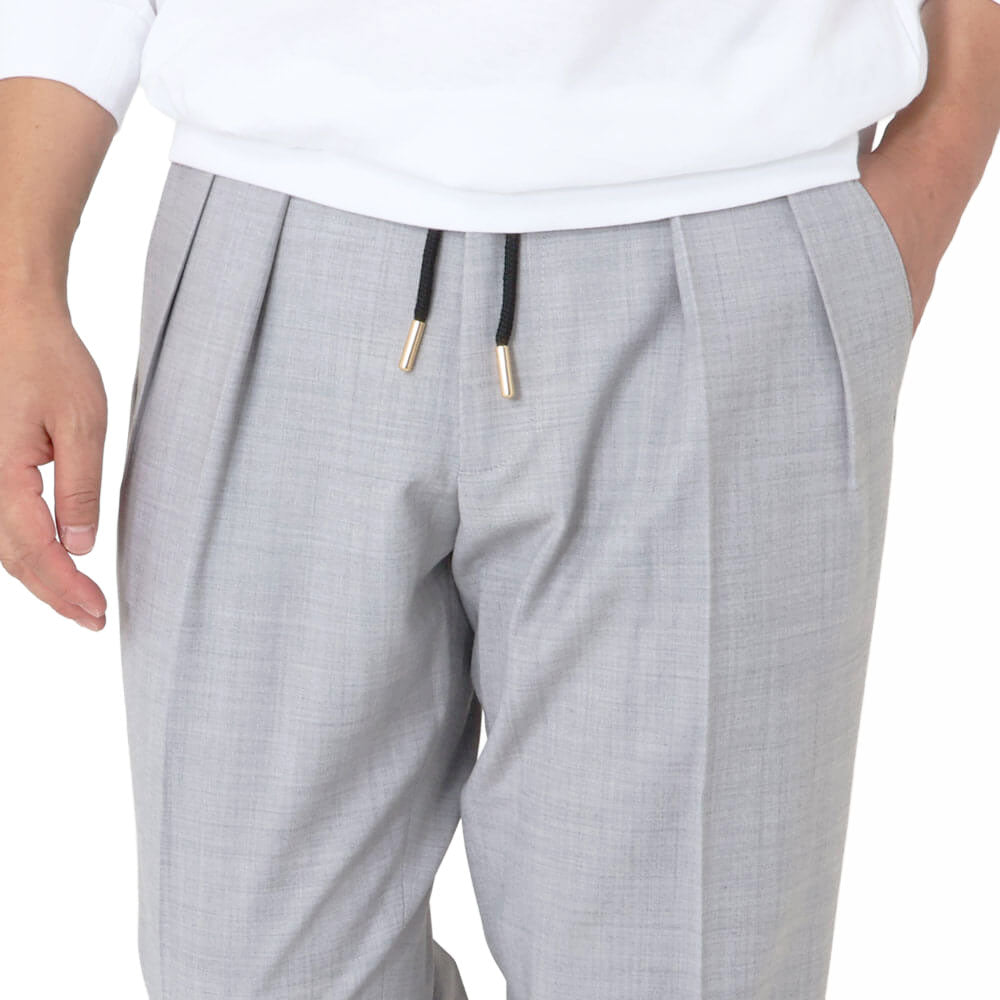 ベルウィッチ / 【BR別注】ZIPポケット付き ストレッチ ウールポリ 2プリーツ リラックスパンツ/NEW SCOTCH RELAX GOLD GT1523X