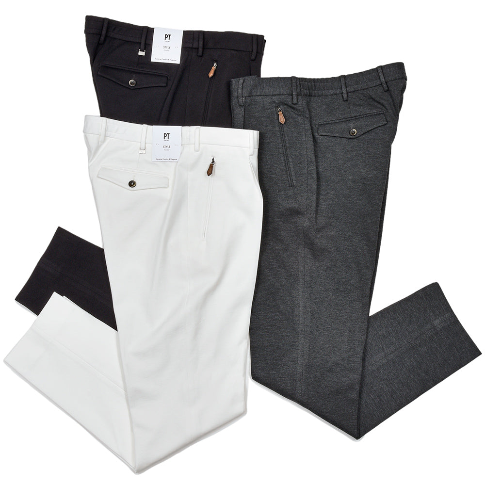 PT TORINO（ピーティー トリノ）<br>NEW BERLIN ストレッチテックジャージー 永久クリース 1プリーツパンツ SOFT FIT/VD01