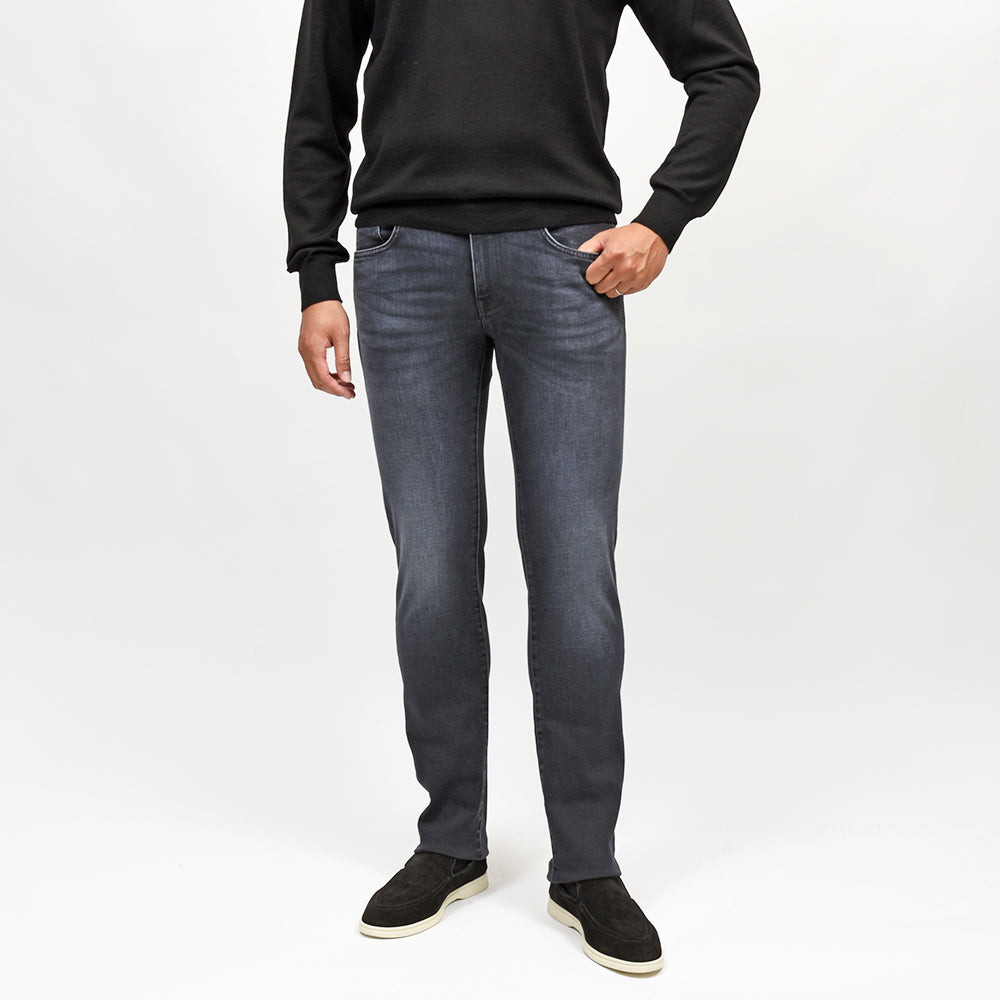 PT TORINO DENIM（ピーティートリノデニム） SAMBA コットンセルロースポリエステル ストレッチ スリムテーパードブラックデニムパンツ/CA4730