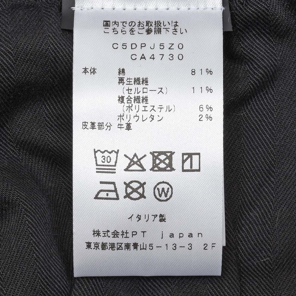 PT TORINO DENIM（ピーティートリノデニム） SAMBA コットンセルロースポリエステル ストレッチ スリムテーパードブラックデニムパンツ/CA4730