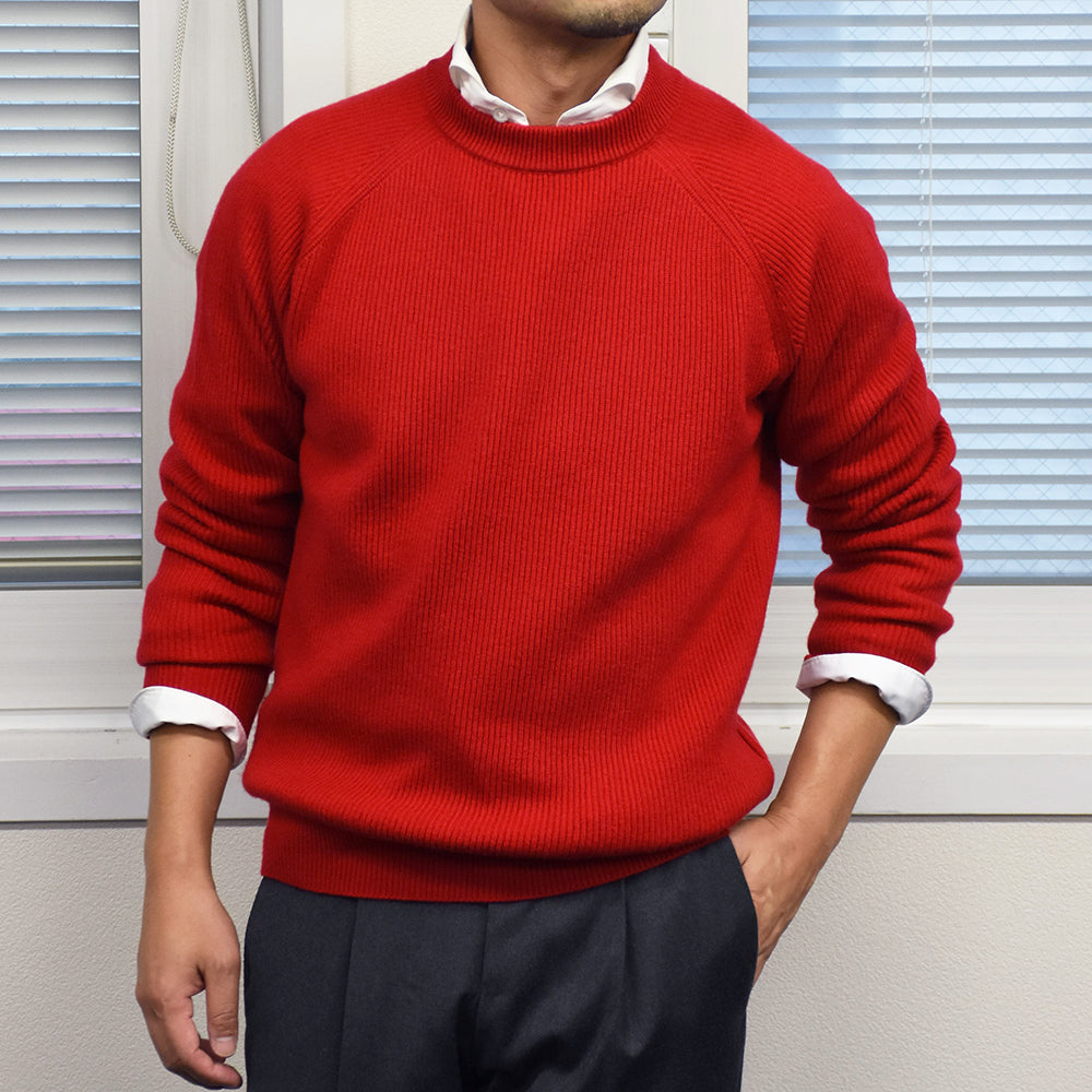 フィリッポ デ ローレンティス / Cashmerino 畔編み クルーネックニット/5GC1MLR42