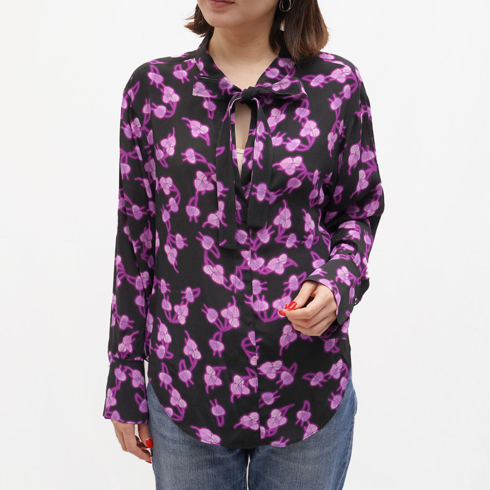 DOROTHEE SCHUMACHER(ドロシーシューマッハ)<BR>G11603-07 リーフプリント ボウタイブラウス