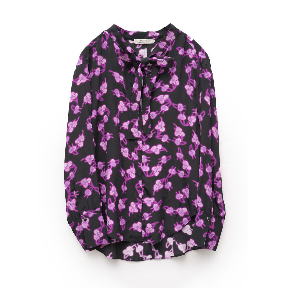 DOROTHEE SCHUMACHER(ドロシーシューマッハ)<BR>G11603-07 リーフプリント ボウタイブラウス