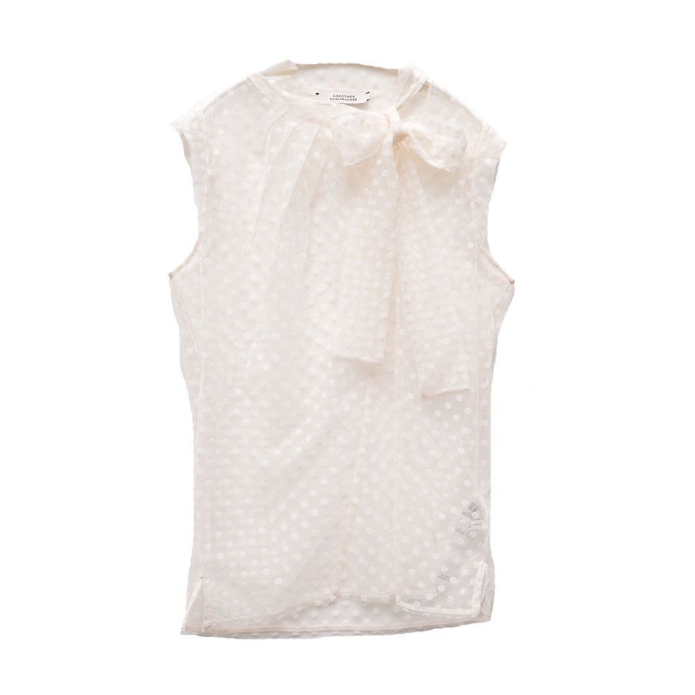 DOROTHEE SCHUMACHER(ドロシーシューマッハ)<BR>G11815-36 ドットレース ノースリーブブラウス