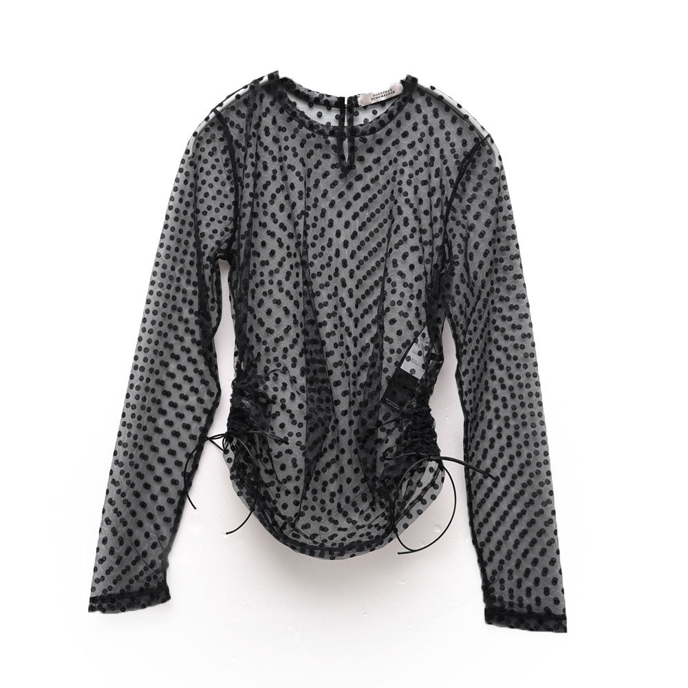DOROTHEE SCHUMACHER(ドロシーシューマッハ)<BR>G11814-36 ドットレース ロングスリーブブラウス