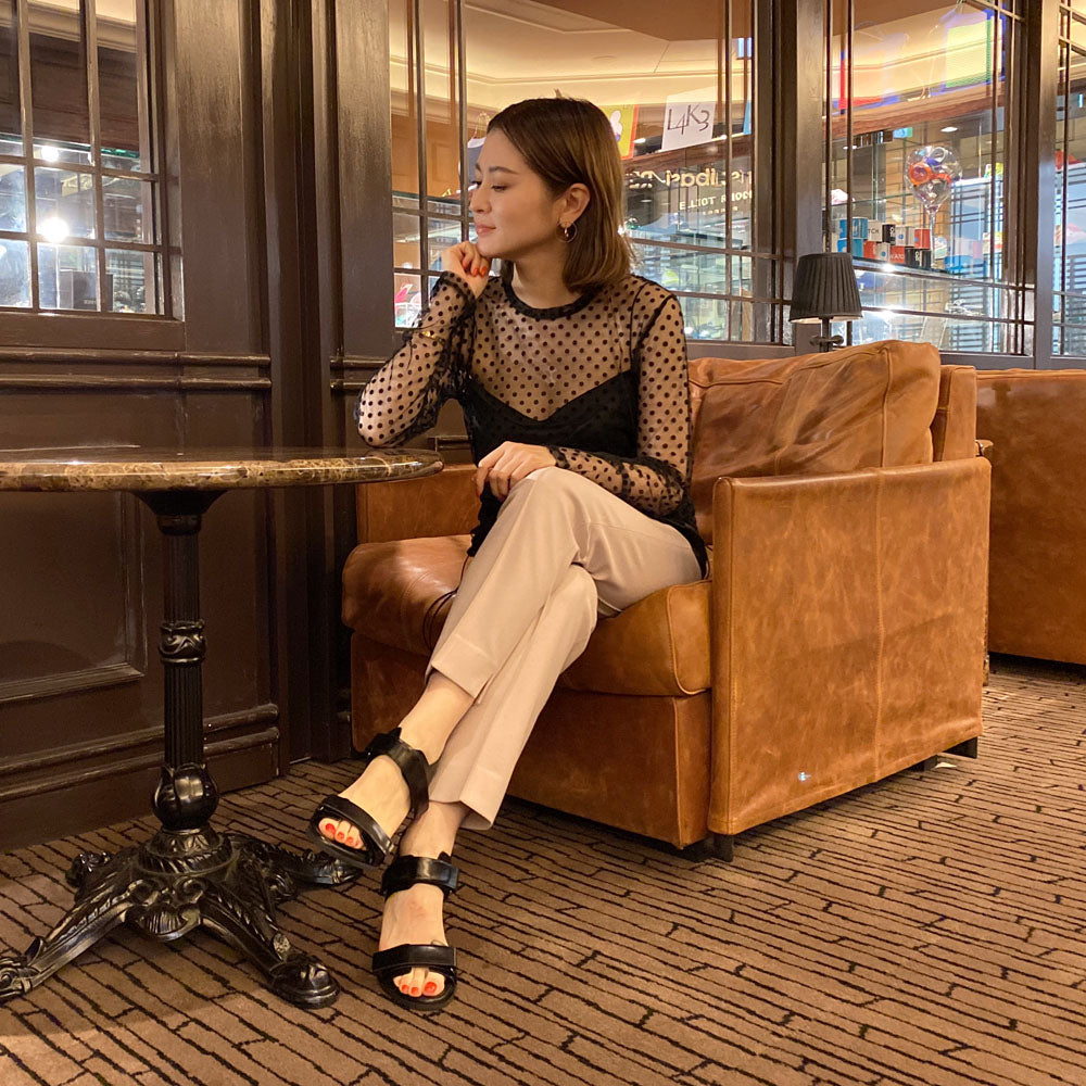 DOROTHEE SCHUMACHER(ドロシーシューマッハ)<BR>G11814-36 ドットレース ロングスリーブブラウス