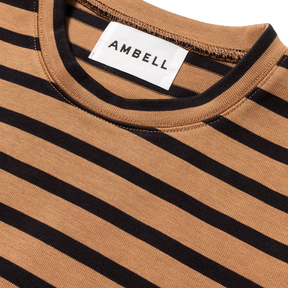 AMBELL(アンベル)<BR>00012-3 クルーネック ボーダー天竺カットソー