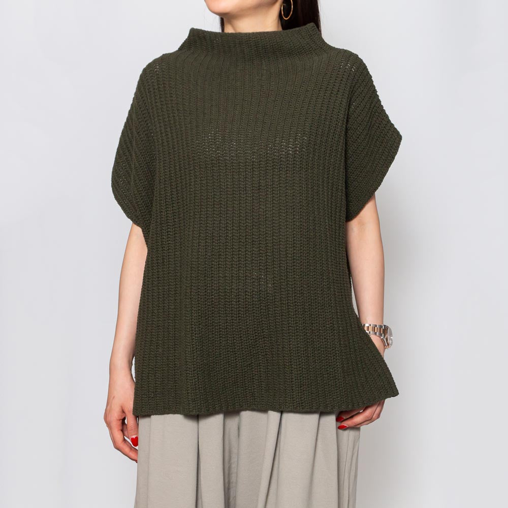ma'ry'ya(マリア)<BR>YIK070 コットン ローゲージモックネックニット
