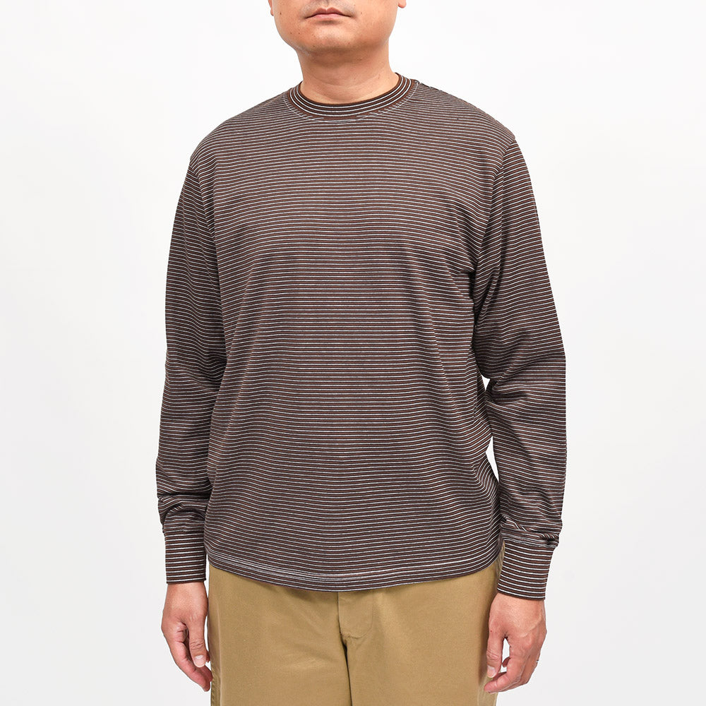 Yonetomi（ヨネトミ）GARMENT DYED BORDER T-SHIRT コットンポリエステル ガーメントダイ ボーダー クルーネックカットソー