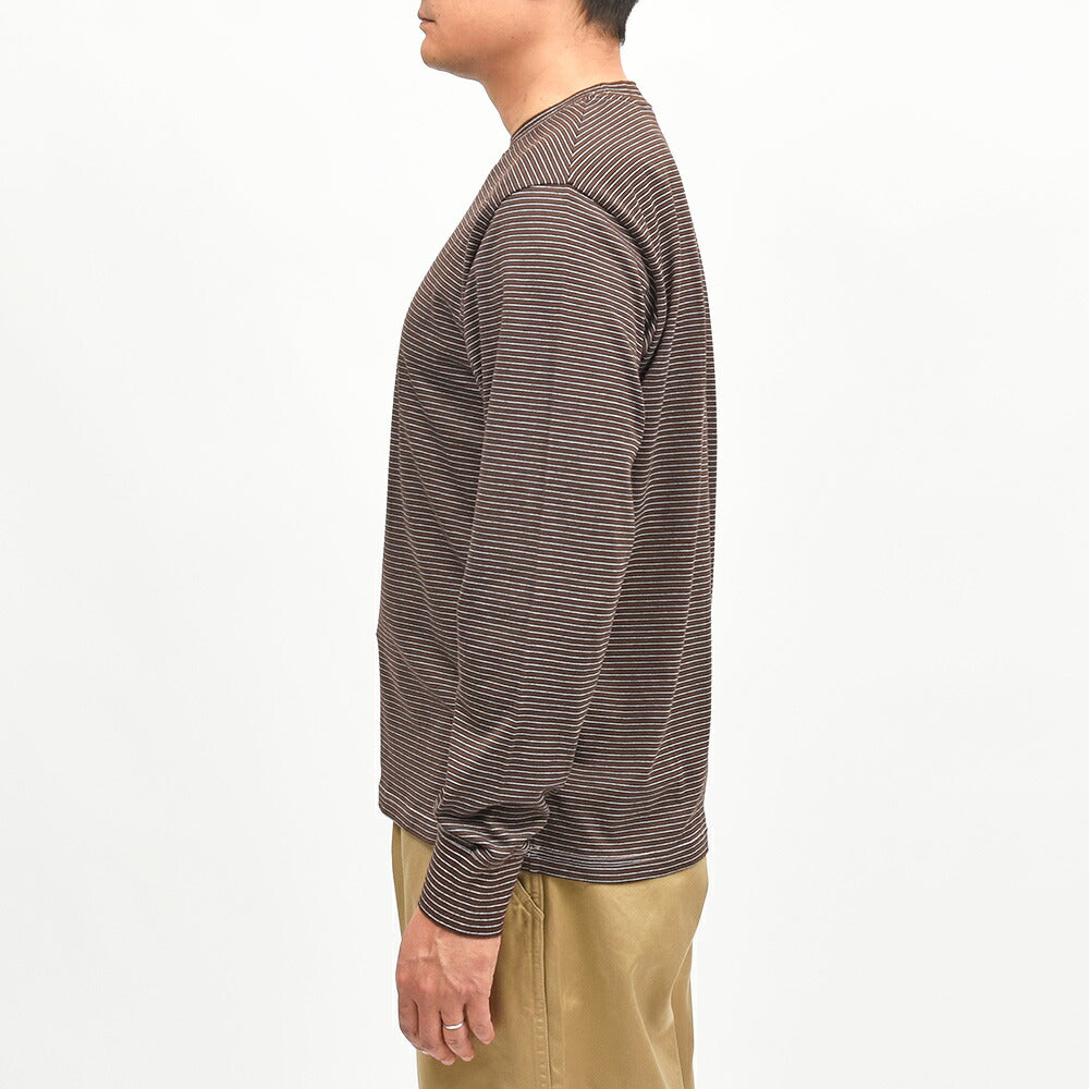 Yonetomi（ヨネトミ）GARMENT DYED BORDER T-SHIRT コットンポリエステル ガーメントダイ ボーダー クルーネックカットソー