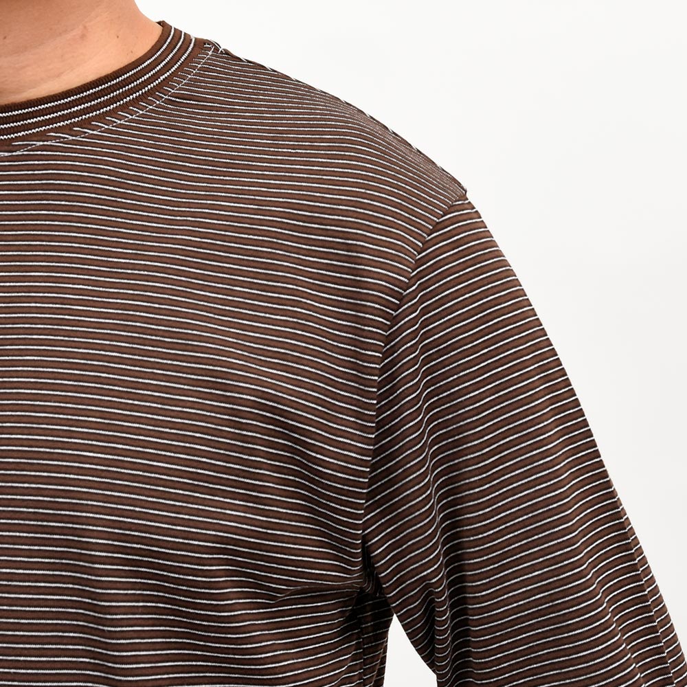 Yonetomi（ヨネトミ）GARMENT DYED BORDER T-SHIRT コットンポリエステル ガーメントダイ ボーダー クルーネックカットソー