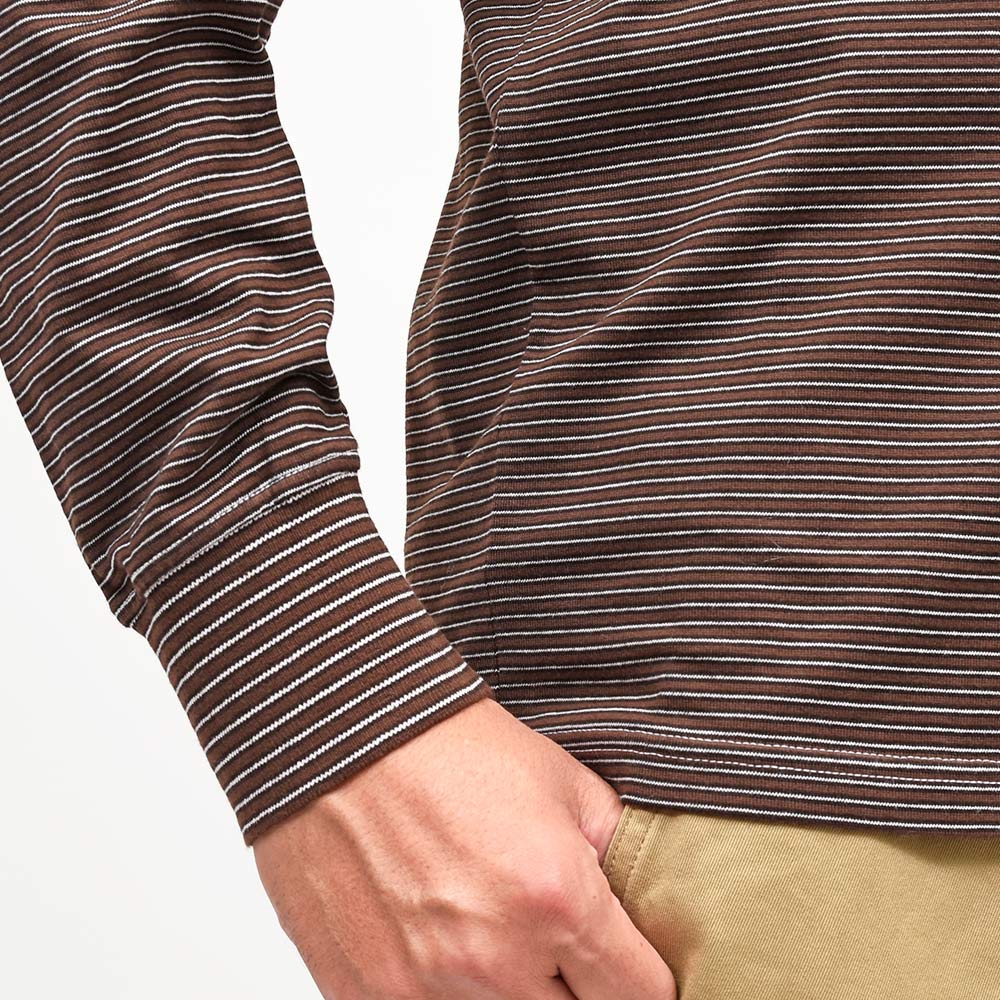 Yonetomi（ヨネトミ）GARMENT DYED BORDER T-SHIRT コットンポリエステル ガーメントダイ ボーダー クルーネックカットソー