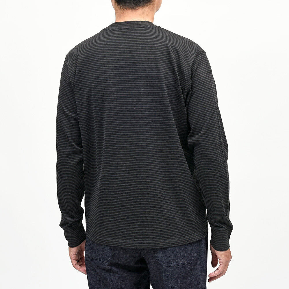 Yonetomi（ヨネトミ）GARMENT DYED BORDER T-SHIRT コットンポリエステル ガーメントダイ ボーダー クルーネックカットソー