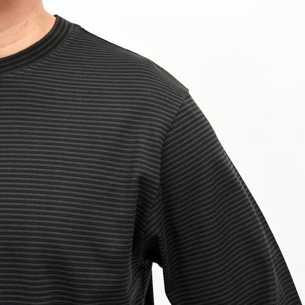 Yonetomi（ヨネトミ）GARMENT DYED BORDER T-SHIRT コットンポリエステル ガーメントダイ ボーダー クルーネックカットソー