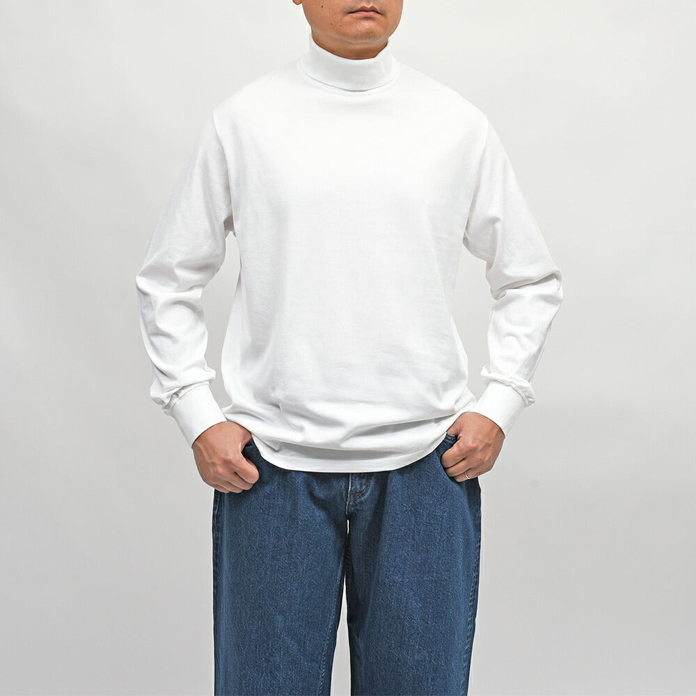 Yonetomi（ヨネトミ）NEW BASIC GARMENT DYED T-SHIRT コットン ガーメントダイ タートルネックカットソー