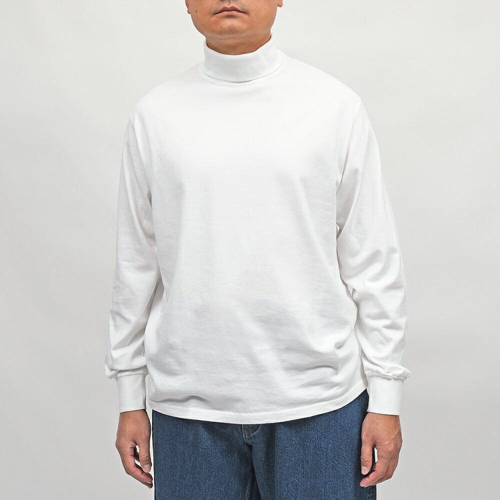 Yonetomi（ヨネトミ）NEW BASIC GARMENT DYED T-SHIRT コットン ガーメントダイ タートルネックカットソー
