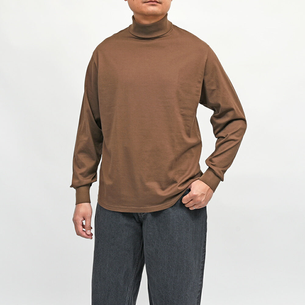 Yonetomi（ヨネトミ）NEW BASIC GARMENT DYED T-SHIRT コットン ガーメントダイ タートルネックカットソー