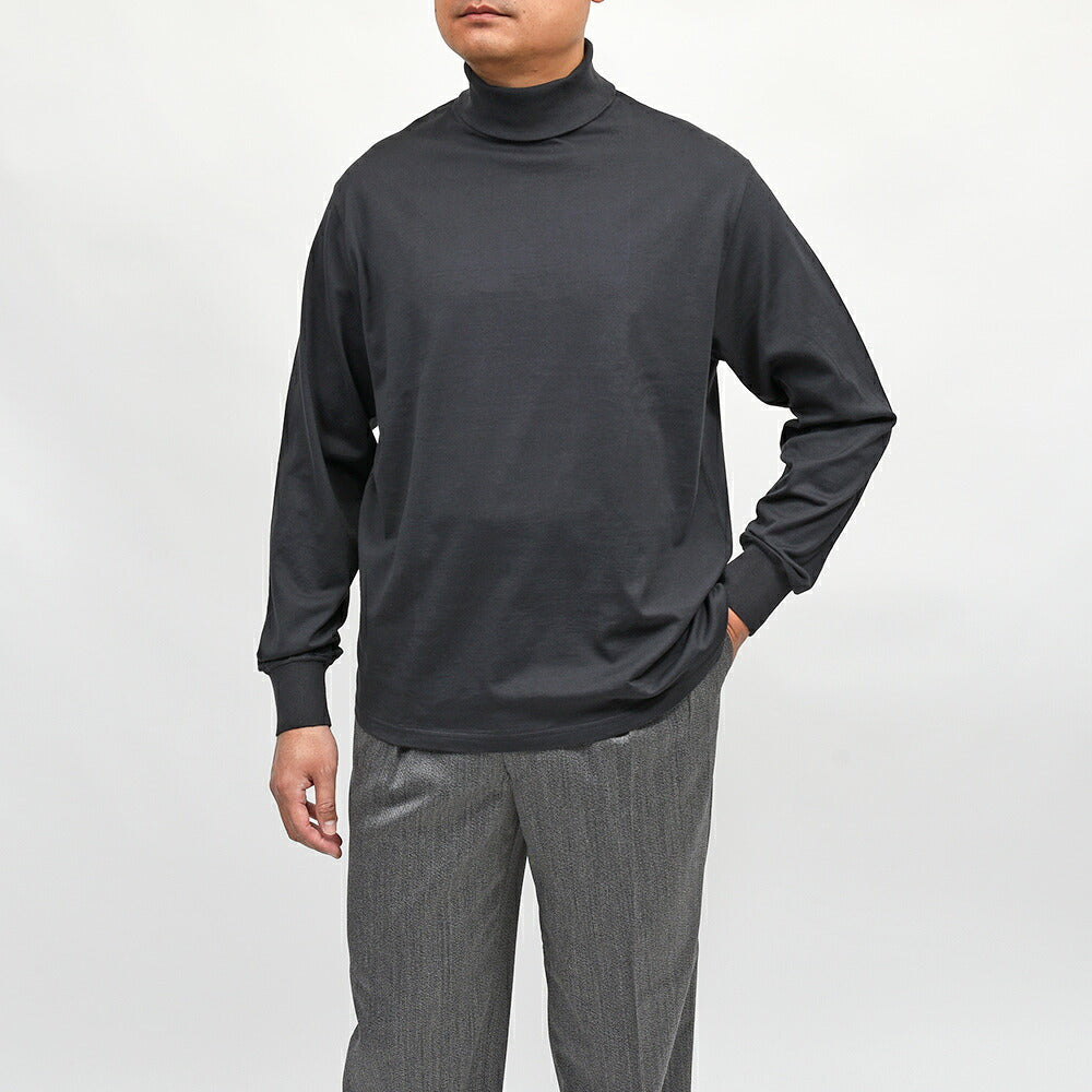 Yonetomi（ヨネトミ）NEW BASIC GARMENT DYED T-SHIRT コットン ガーメントダイ タートルネックカットソー
