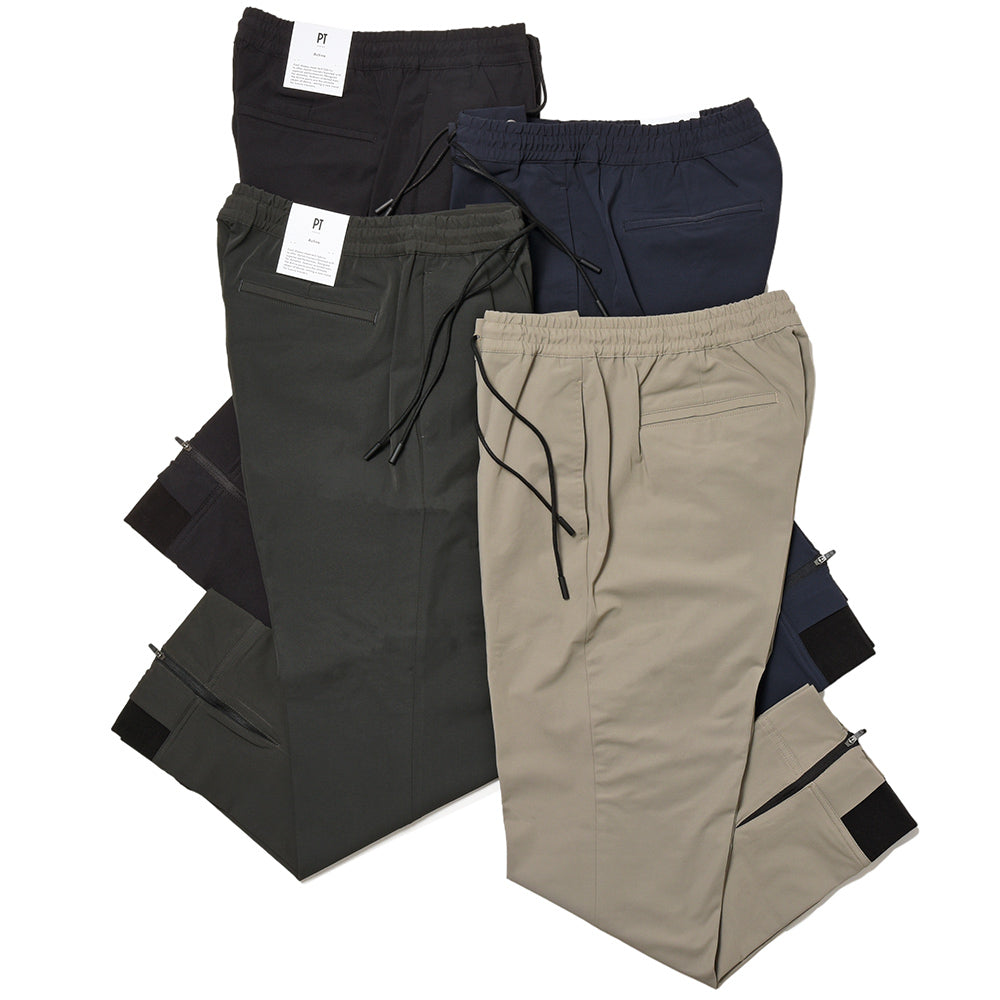 PT TORINO ピーティー トリノ ring別注 Active コットン ナイロン ストレッチ 裾リブジップ ノープリーツ パンツ EPSILON RIB+ZIP