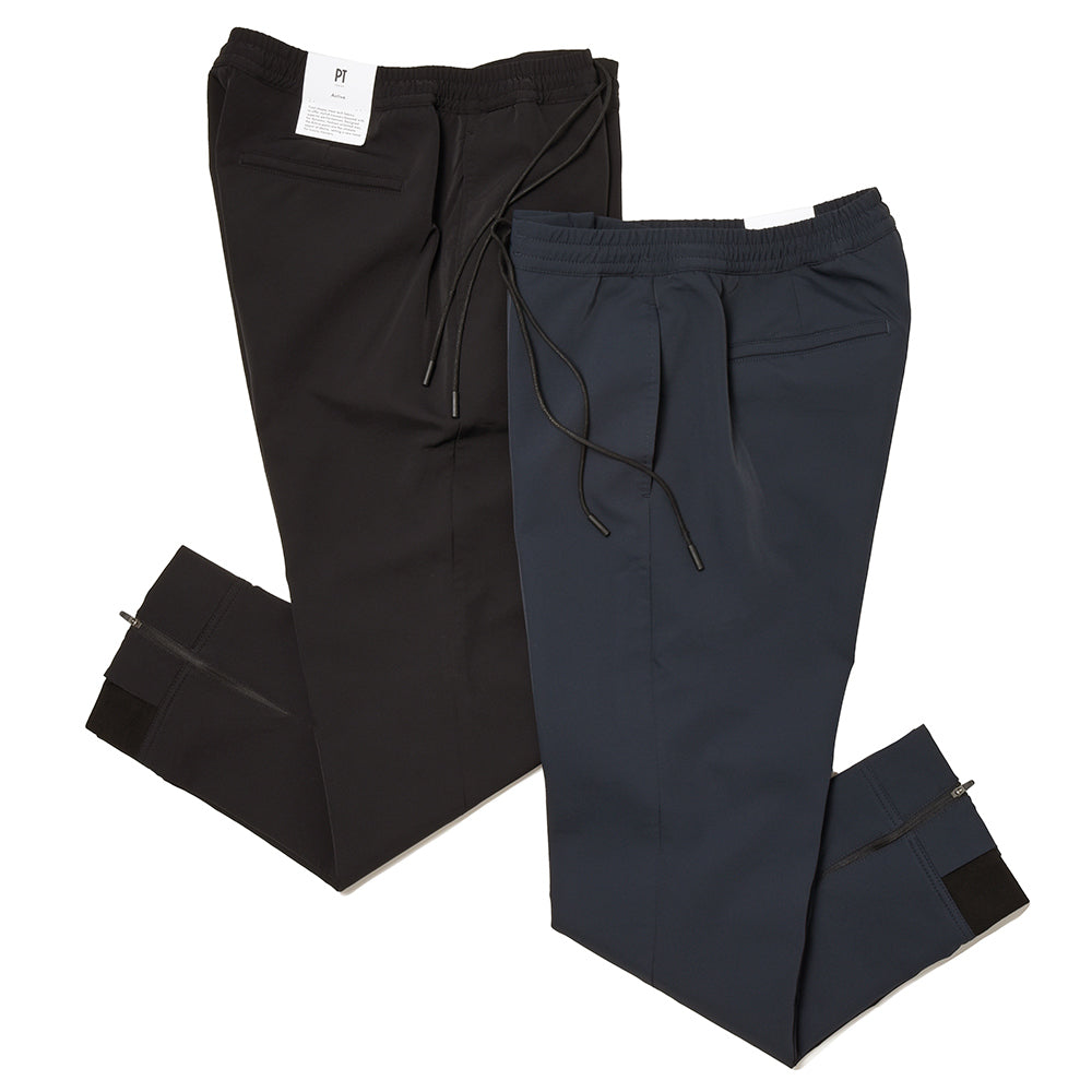 PT TORINO ピーティー トリノ ring別注 Active ナイロン ストレッチ 裾リブジップ ノープリーツ パンツ EPSILON RIB+ZIP