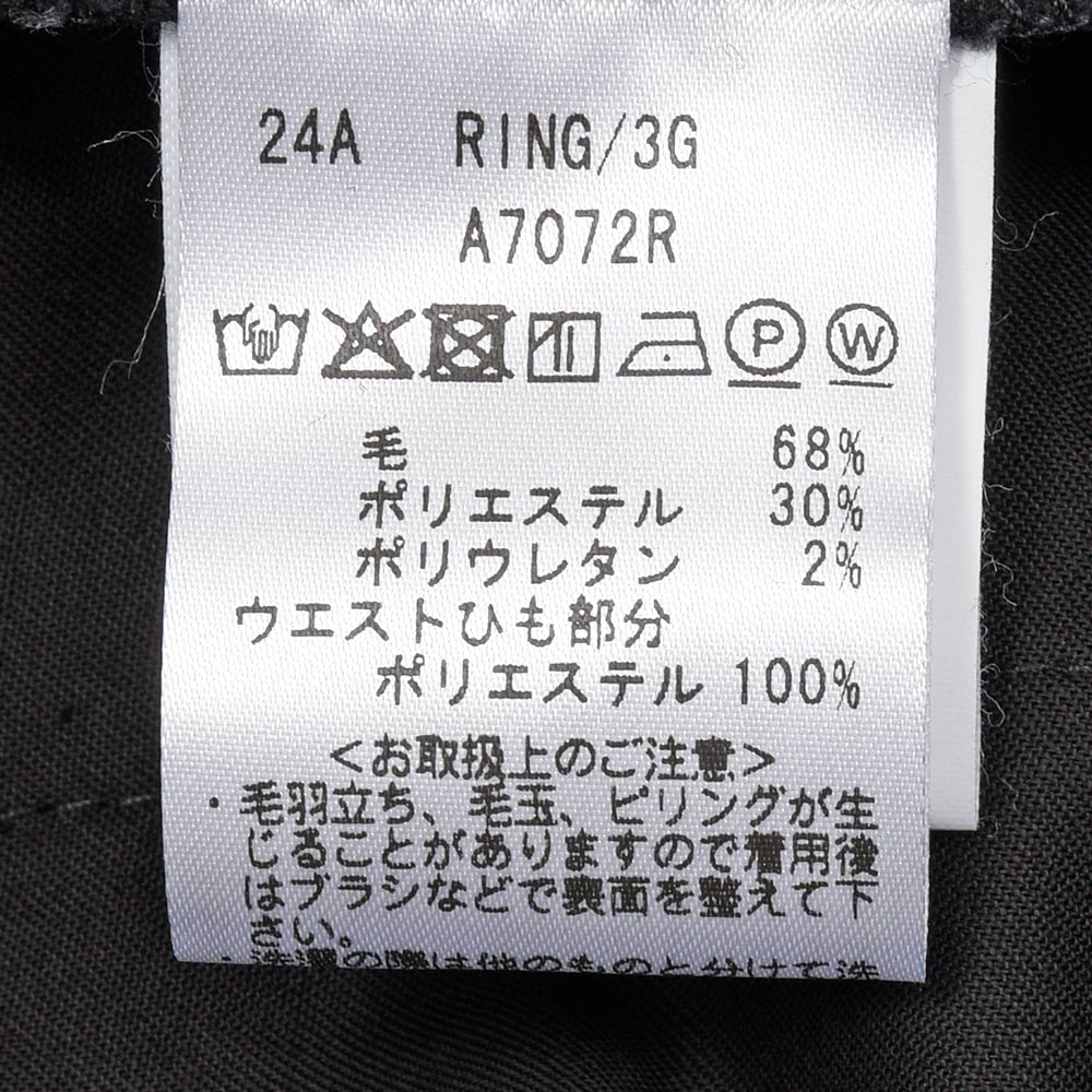 giabsarchivio（ジャブスアルキヴィオ）別注MASACCIO ring/3G ウォッシャブルウール ライトフランネル ストライプ ノープリーツパンツ A7072R