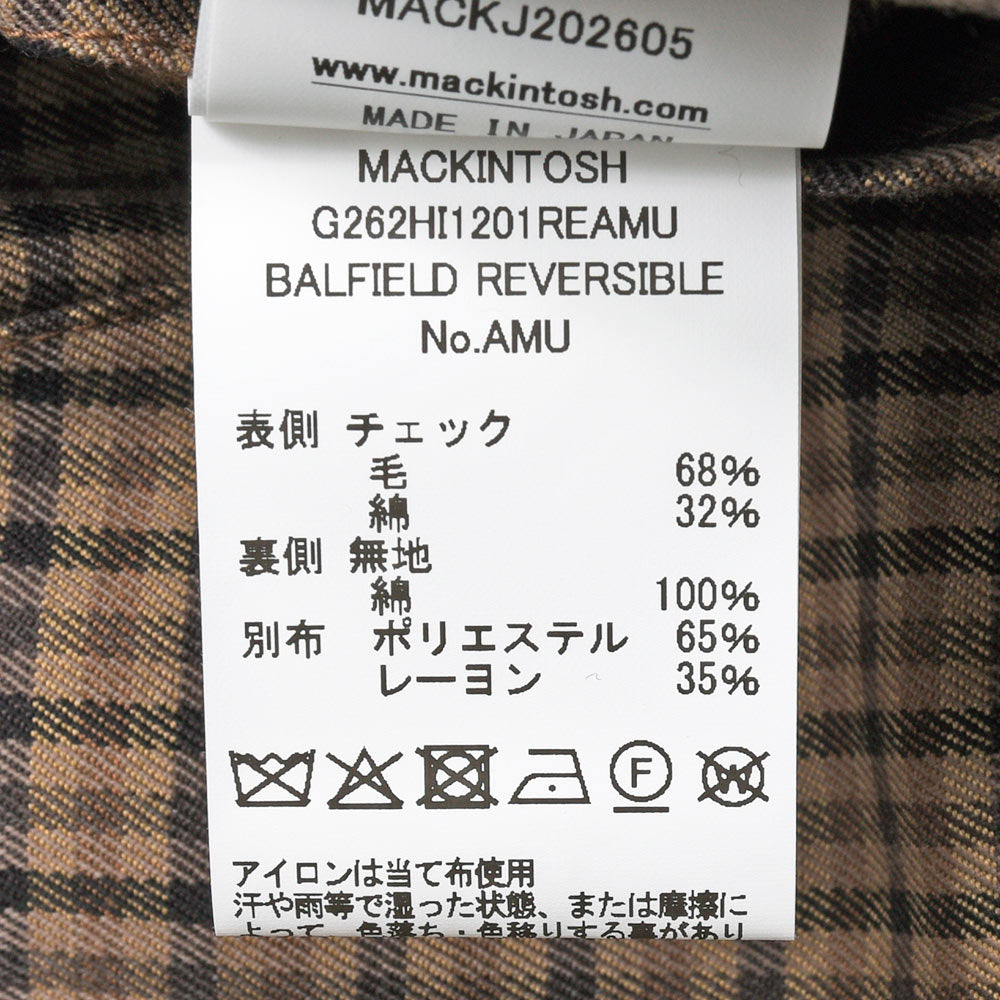 MACKINTOSH（マッキントッシュ）BALFIELD REVERSIBLE ウールコットン ガンクラブチェック リバーシブル バルカラーコート