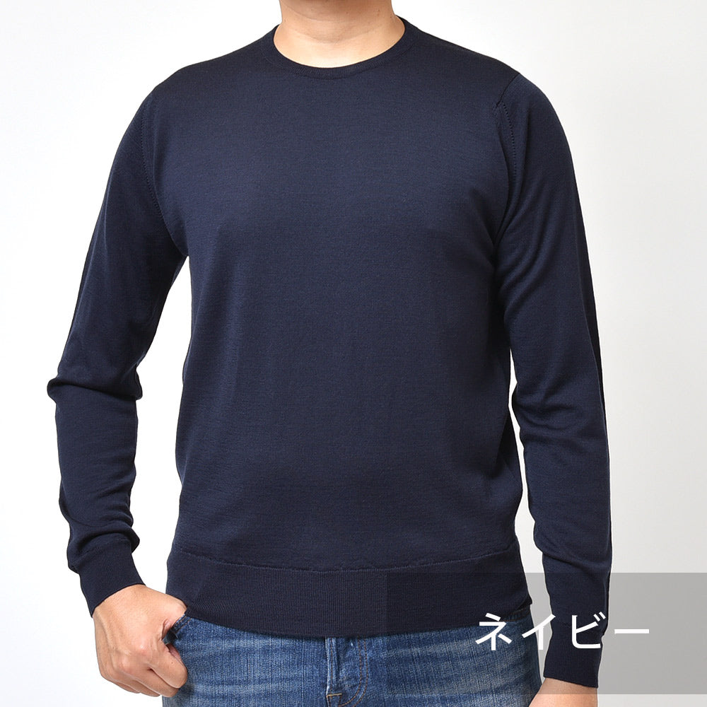 JOHN SMEDLEY ジョンスメドレー KERSHAW メリノウール 30ゲージ クルーネック ニット MODERN FIT