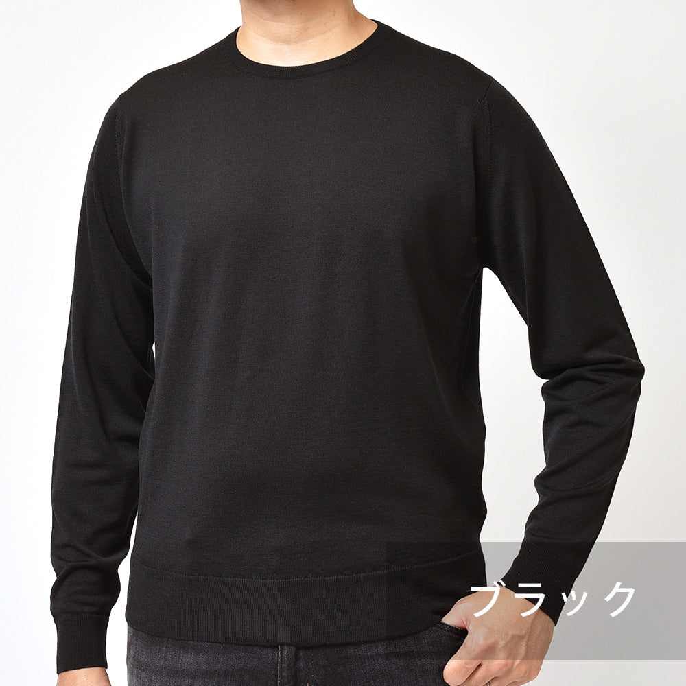 JOHN SMEDLEY ジョンスメドレー KERSHAW メリノウール 30ゲージ クルーネック ニット MODERN FIT