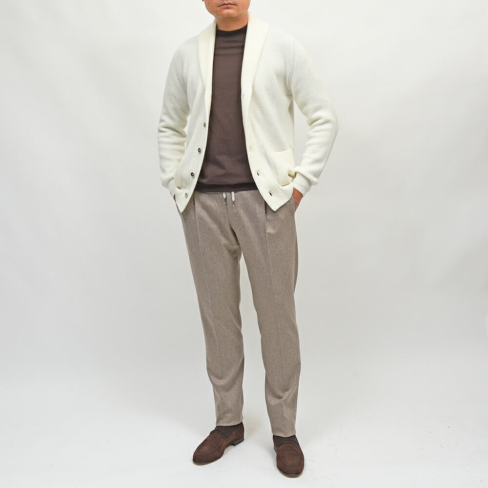 Settefili Cashmere（セッテフィーリ カシミア）ウール リブ編み ショールカラーカーディガン