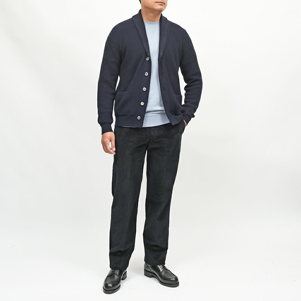 Settefili Cashmere（セッテフィーリ カシミア）ウール リブ編み ショールカラーカーディガン