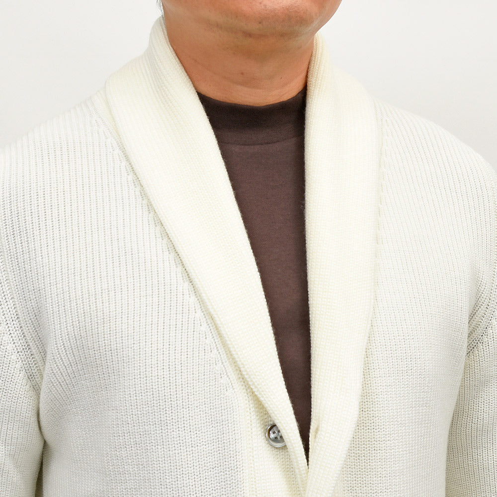 Settefili Cashmere（セッテフィーリ カシミア）ウール リブ編み ショールカラーカーディガン