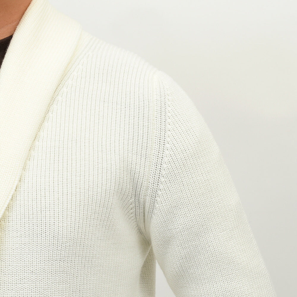 Settefili Cashmere（セッテフィーリ カシミア）ウール リブ編み ショールカラーカーディガン