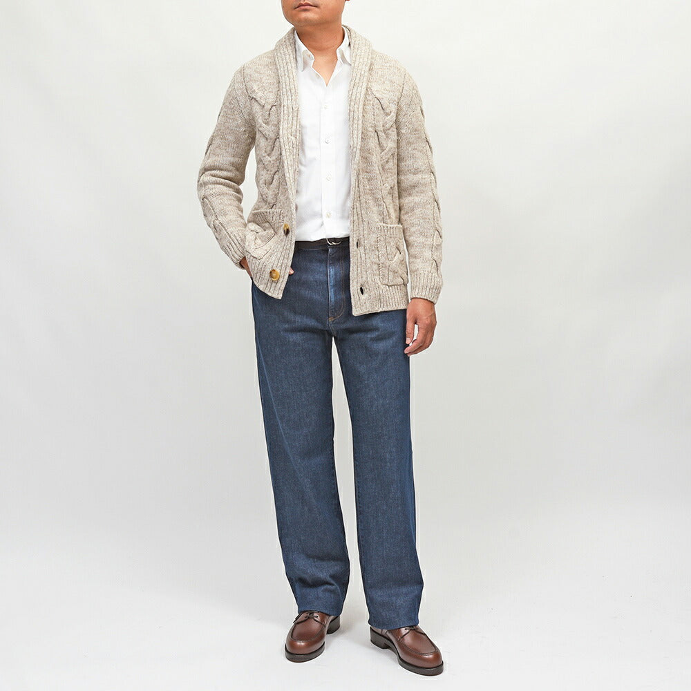 Settefili Cashmere（セッテフィーリ カシミア）ウールカシミヤ ケーブル ショールカラーカーディガン