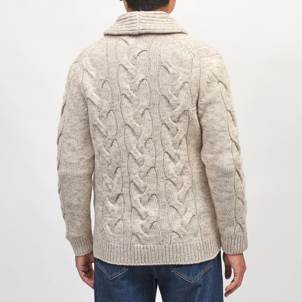 Settefili Cashmere（セッテフィーリ カシミア）ウールカシミヤ ケーブル ショールカラーカーディガン