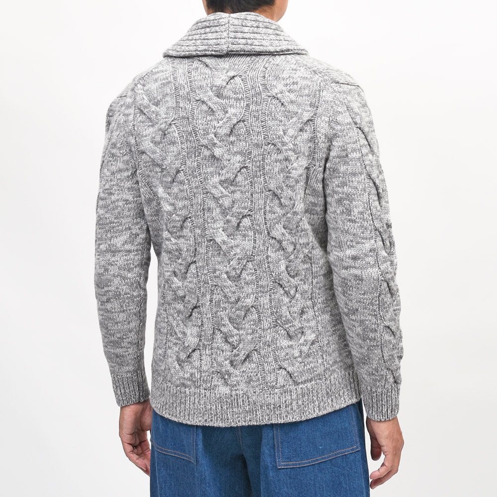Settefili Cashmere（セッテフィーリ カシミア）ウールカシミヤ ケーブル ショールカラーカーディガン