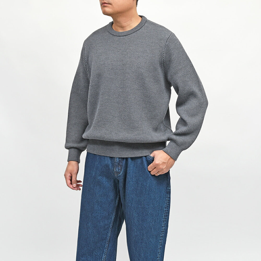 Yonetomi（ヨネトミ）EX FINE WOOL RIB KNIT Pullover エクストラファインメリノウール リブ クルーネックニット