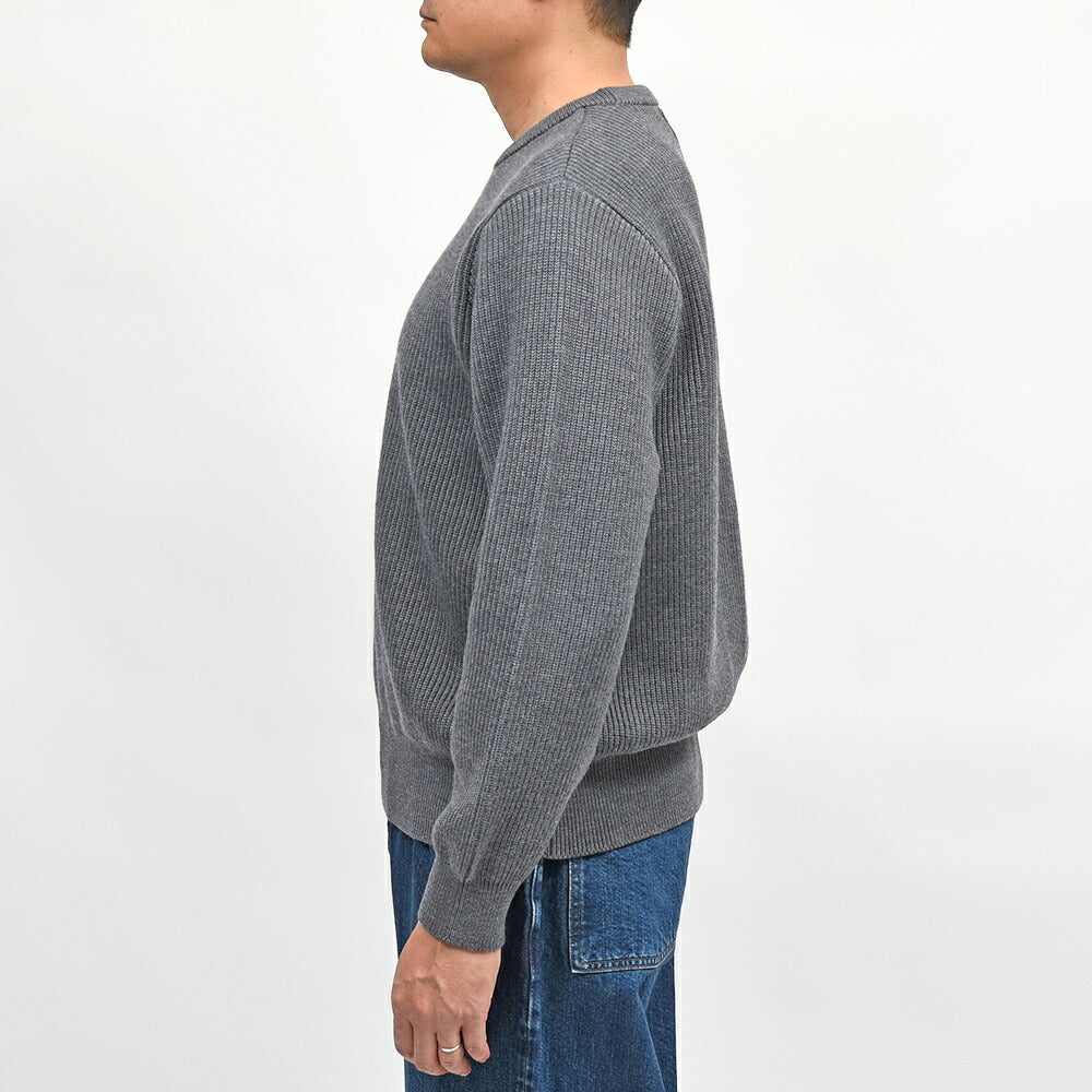 Yonetomi（ヨネトミ）EX FINE WOOL RIB KNIT Pullover エクストラファインメリノウール リブ クルーネックニット