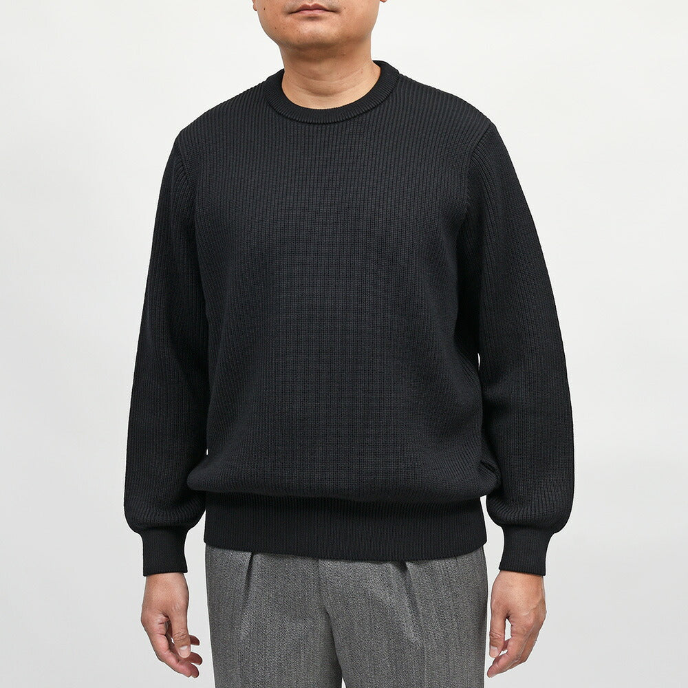 Yonetomi（ヨネトミ）EX FINE WOOL RIB KNIT Pullover エクストラファインメリノウール リブ クルーネックニット