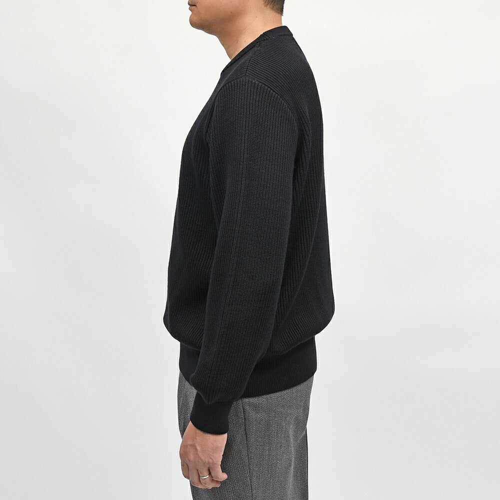 Yonetomi（ヨネトミ）EX FINE WOOL RIB KNIT Pullover エクストラファインメリノウール リブ クルーネックニット