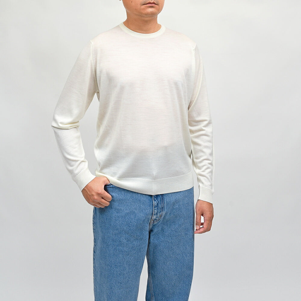 JOHN SMEDLEY（ジョンスメドレー）SCANLAN エクストラファインメリノウール 30ゲージ クルーネックニット MODERN FIT