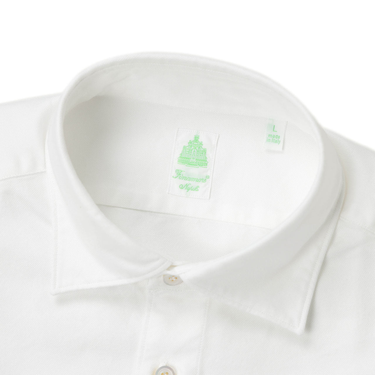 Finamore(フィナモレ) / LUIGI BALI コットン オックスフォード ワイドカラーシャツ 製品洗い/151056 C0765 01/WHITE