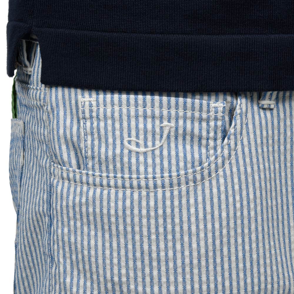 JACOB COHEN（ヤコブコーエン） BARDバード Resort Collection ウールシアサッカースリムテーパードストライプパンツ 226-52942 53065022052