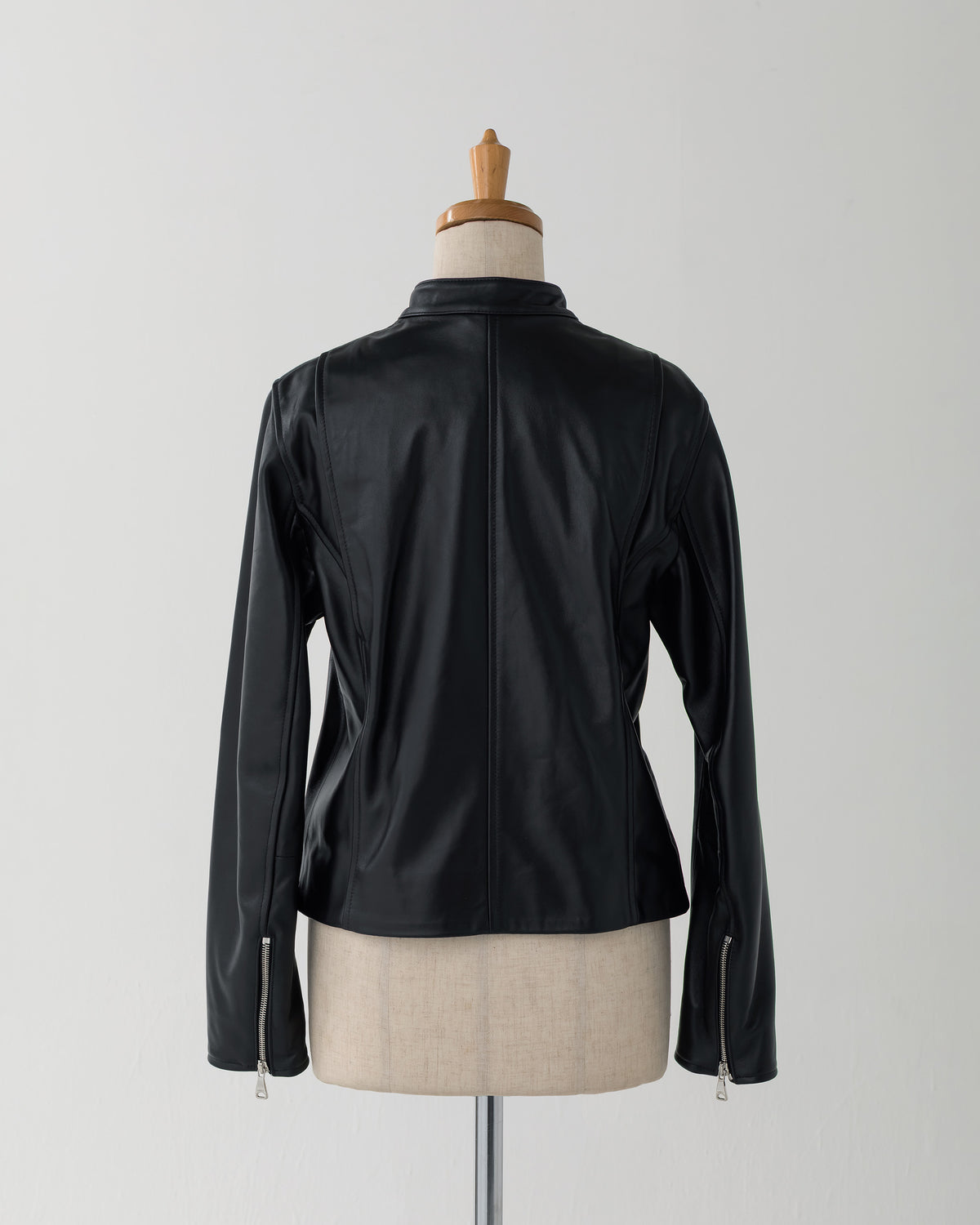 FAI（ファイ） シルバーZIP ナッパチェラータ ラムレザーシングルライダース / ブラック