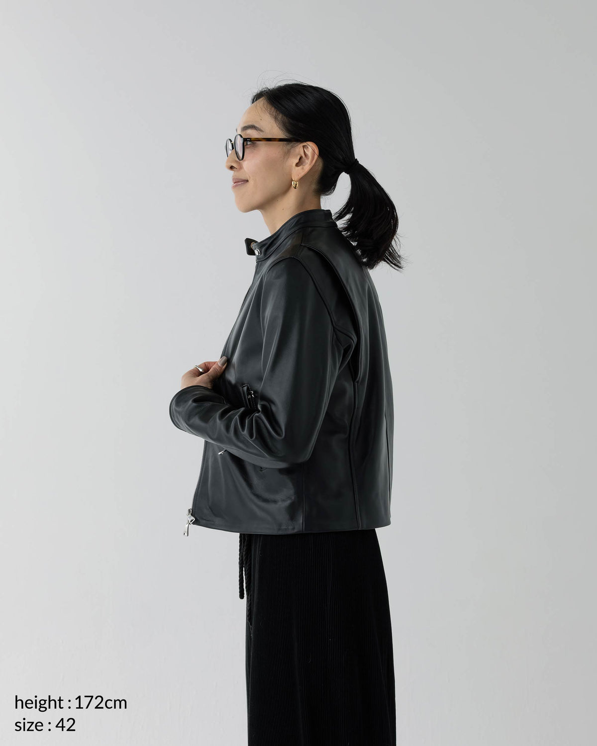 FAI（ファイ） シルバーZIP ナッパチェラータ ラムレザーシングルライダース / ブラック