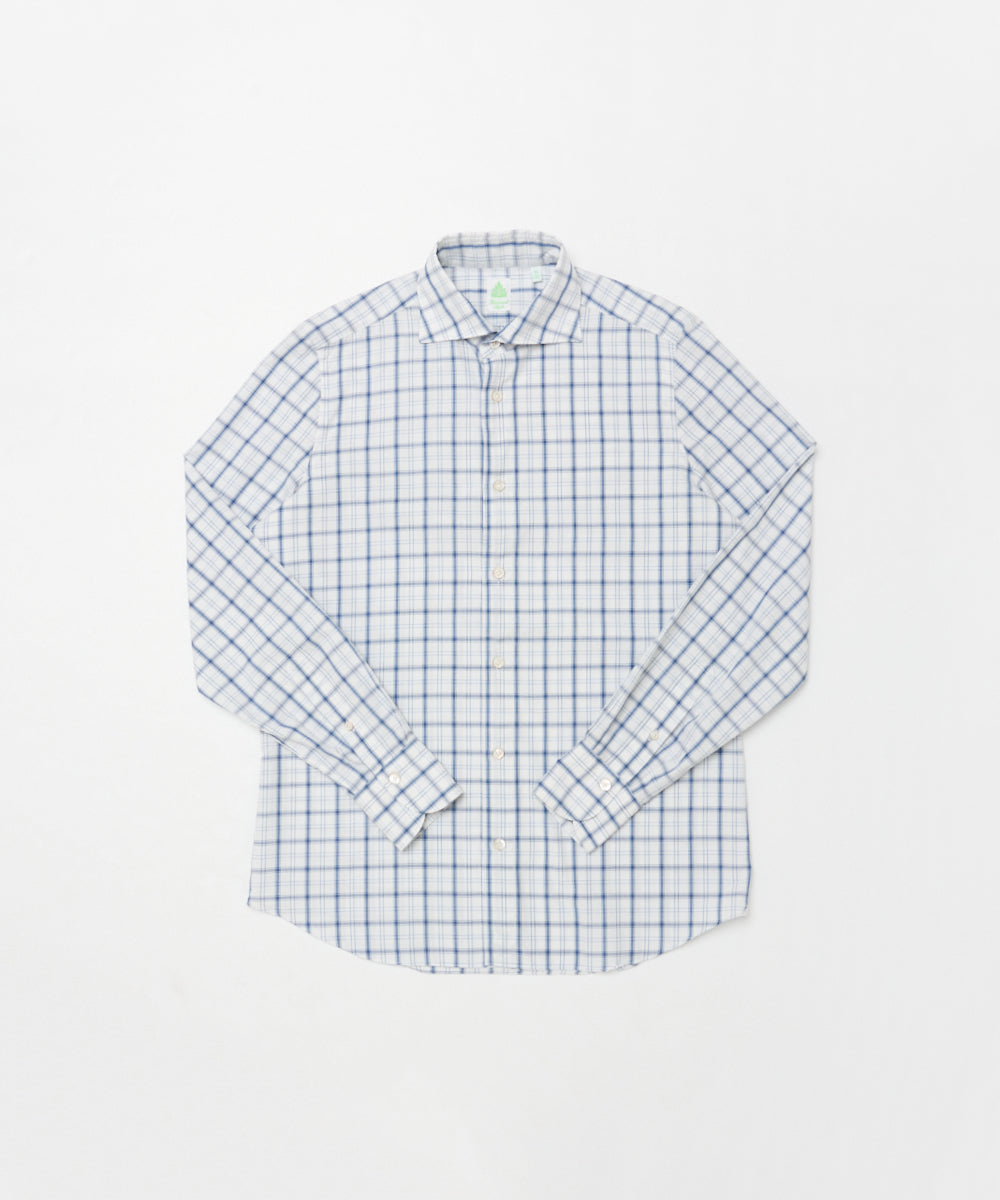 SIMONE シルク混 チェックシャツ M0721