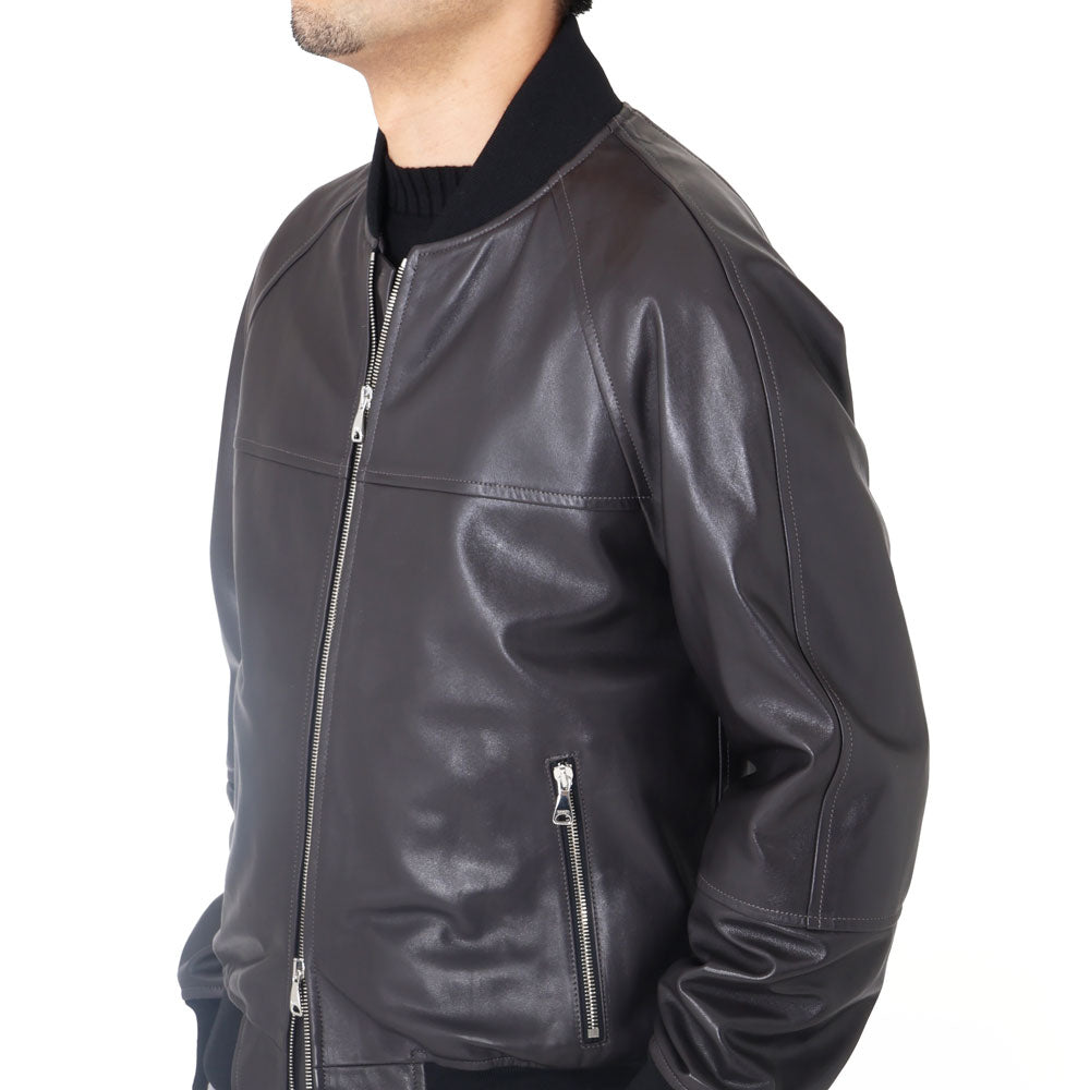 エンメティ / 【着数限定販売】BR別注 スペシャルナッパレザー ジップアップ ブルゾン/TAYLOR_BR/ANTRACITE H