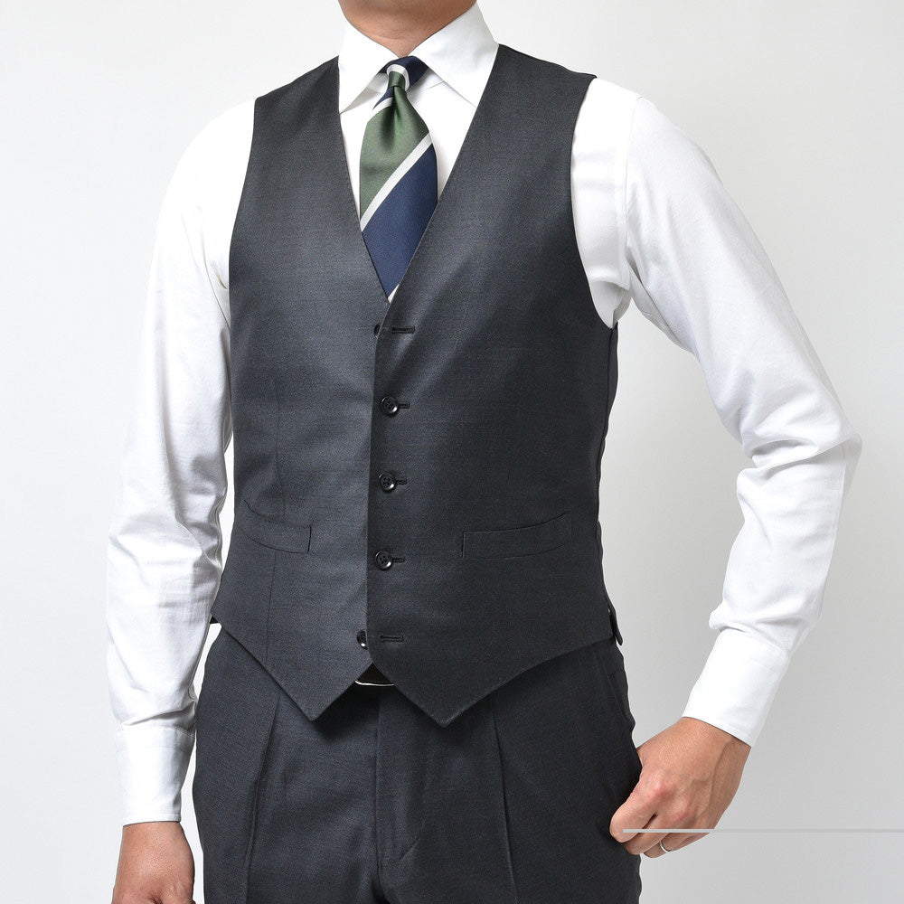 guji（グジ） SUPER150'sウールギャバジンソリッドジレ (MADE BY RING JACKET / LoroPianaファブリック使用)