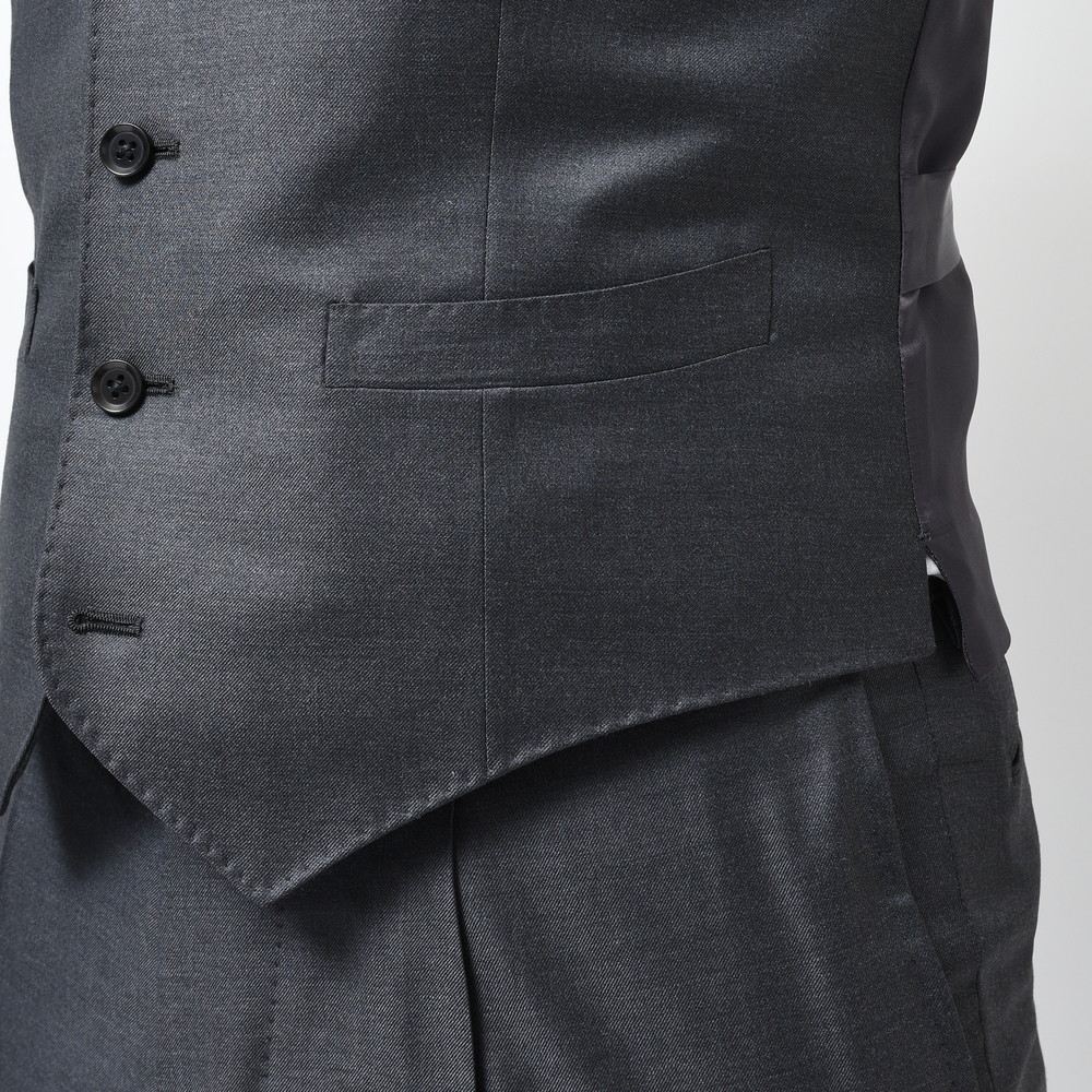 guji（グジ） SUPER150'sウールギャバジンソリッドジレ (MADE BY RING JACKET / LoroPianaファブリック使用)