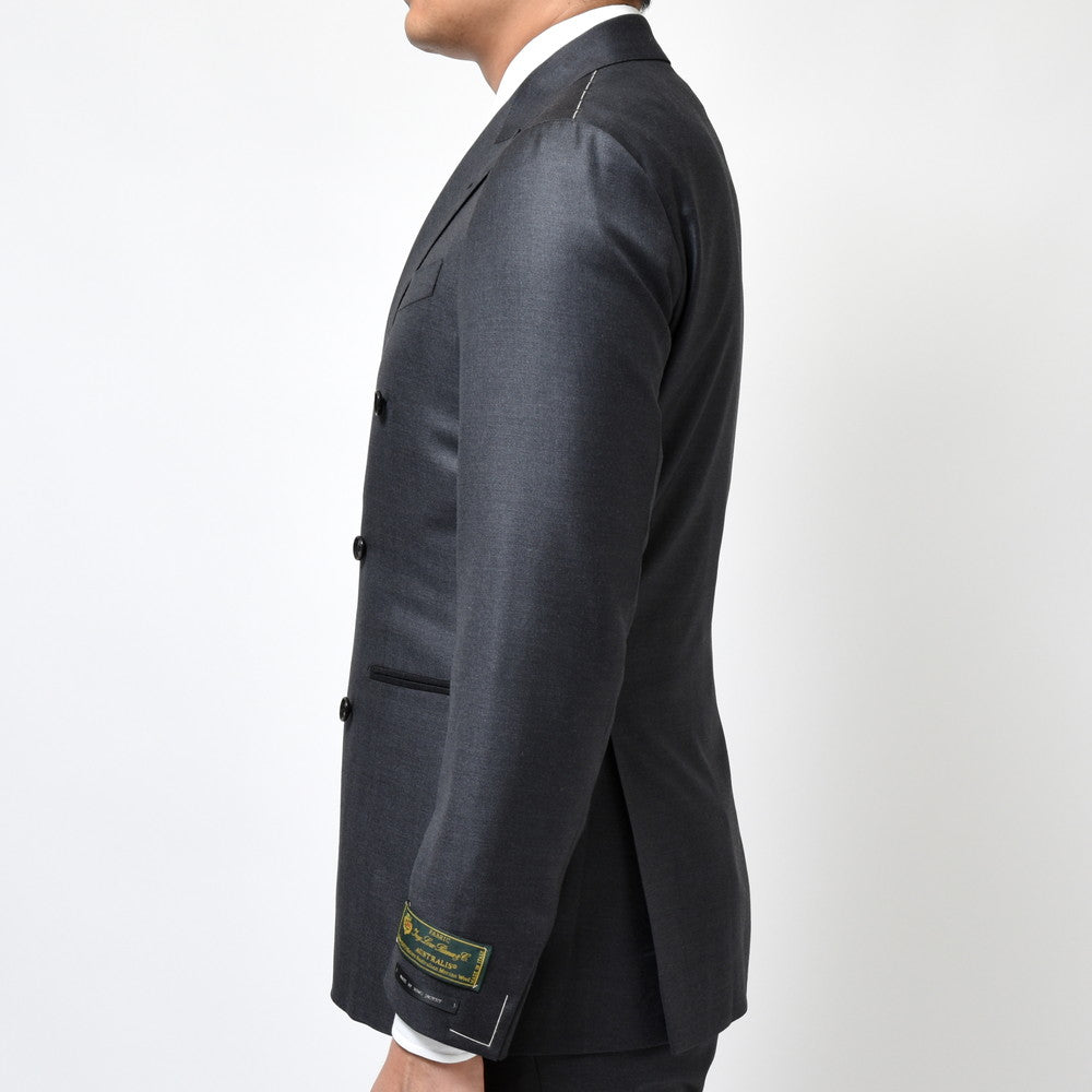 guji（グジ） SUPER150'sウールソリッド6B1プリーツダブルスーツ (MADE BY RING JACKET / LoroPianaファブリック使用)【オールシーズン】